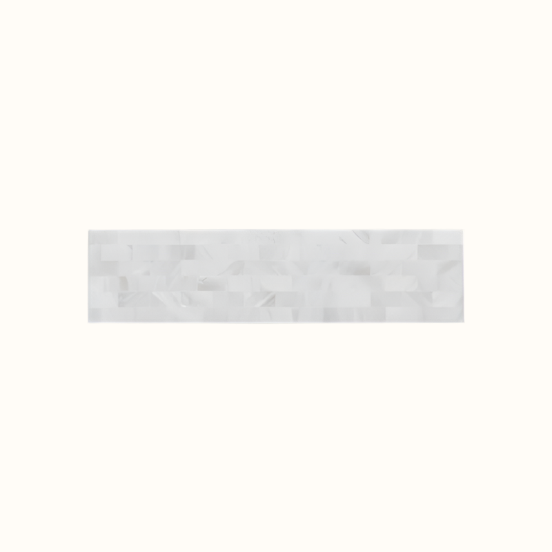 MOP001-300 - 300x75mm SOLID SHELL TILE - F/W MOP WHITE - BRICK - OCEAN SHELL STUDIOS