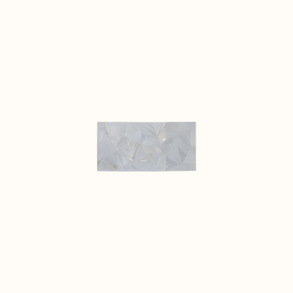MOP005-150 - 150x75mm SOLID SHELL TILE - F/W MOP WHITE - CRAZY - OCEAN SHELL STUDIOS