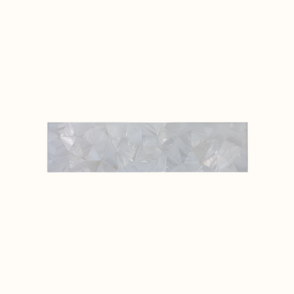 MOP005-300 - 300x75mm SOLID SHELL TILE - F/W MOP WHITE - CRAZY - OCEAN SHELL STUDIOS