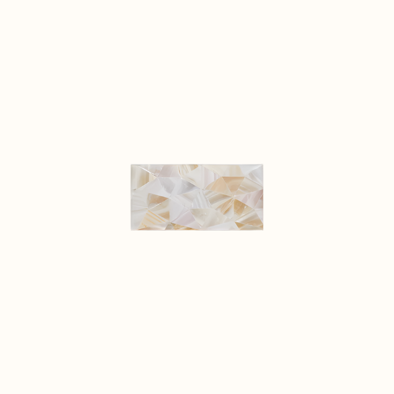 MOP006-150 - 150x75mm SOLID SHELL TILE - F/W MOP NATURAL - CRAZY - OCEAN SHELL STUDIOS