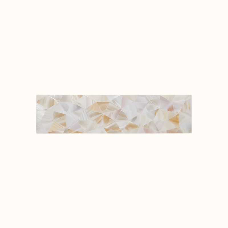 MOP006-300 - 300x75mm SOLID SHELL TILE - F/W MOP NATURAL - CRAZY - OCEAN SHELL STUDIOS