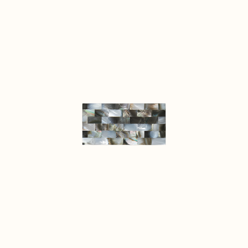 MOP101-150 - 150x75mm SOLID SHELL TILE - BLACK MOP - BRICK - OCEAN SHELL STUDIOS