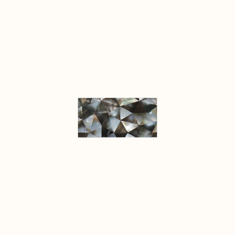 MOP107-150 - 150x75mm SOLID SHELL TILE - BLACK MOP - CRAZY - OCEAN SHELL STUDIOS