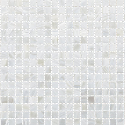 MS001-15 - SOLID SHELL MOSAIC TILE FRESHWATER MOP WHITE - OCEAN SHELL STUDIOS