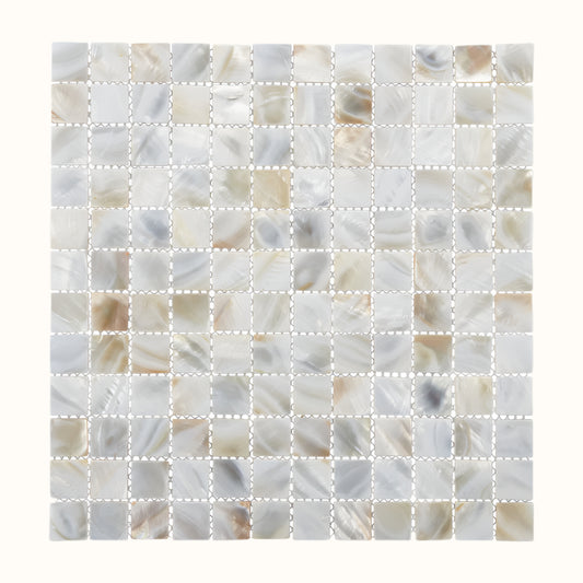 MS002-25 - SOLID SHELL MOSAIC TILE FRESHWATER MOP NATURAL - OCEAN SHELL STUDIOS