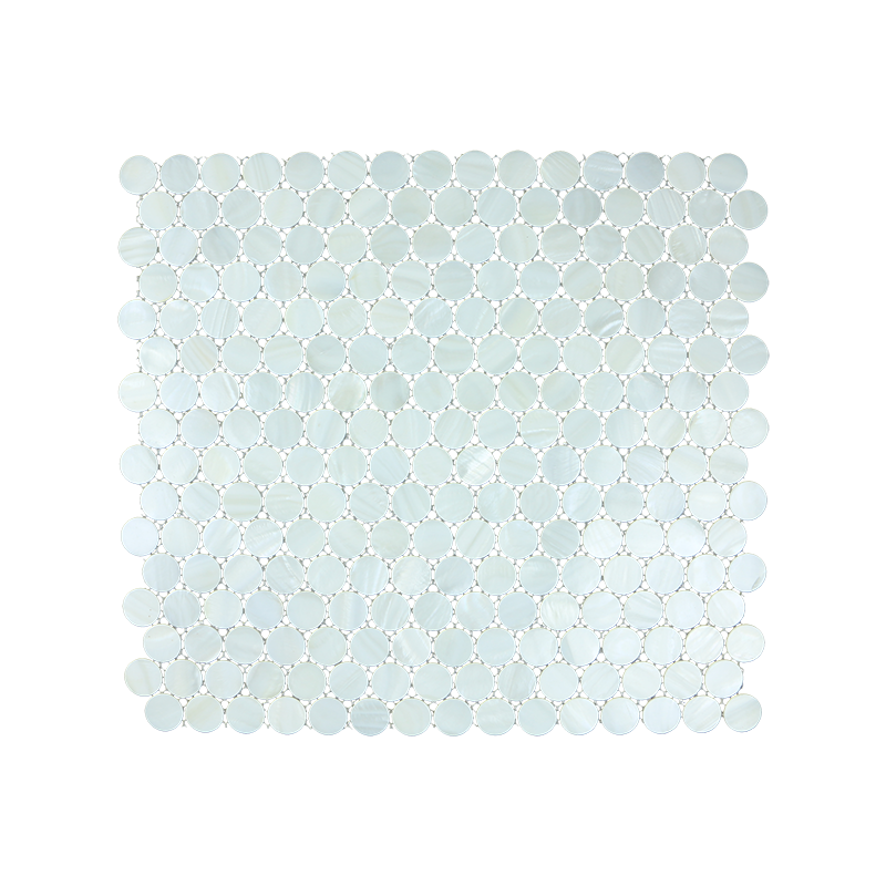 Shell Tile Round F/W MOP Solid Shell Mosaic Tile | White Circle | Wall, Backsplash ...