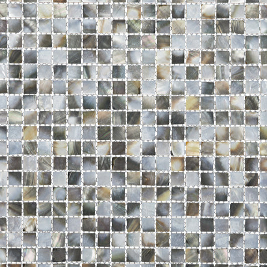 MS201-15 - 15x15 on backing 305x305mm SOLID SHELL MOSAIC TILE BLACK MOP - OCEAN SHELL STUDIOS