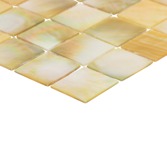 MS601-25_3 - SOLID SHELL MOSAIC TILE GOLD MOP - OCEAN SHELL STUDIOS