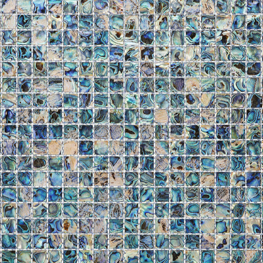 MS802-15 - SOLID SHELL MOSAIC TILE - PAUA NATURAL SQUARE - OCEAN SHELL STUDIOS
