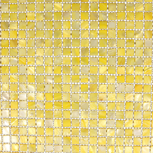 MSDY-15 - SOLID SHELL MOSAIC TILE - MOP DYED - YELLOW - OCEAN SHELL STUDIOS