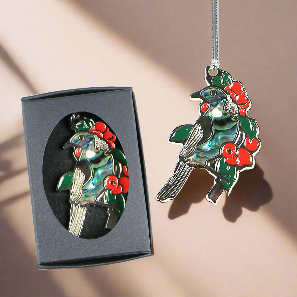 NBT - TUI AND SWAMP MARIE PAUA DECORATIONS SINGLE - OCEAN SHELL STUDIOS