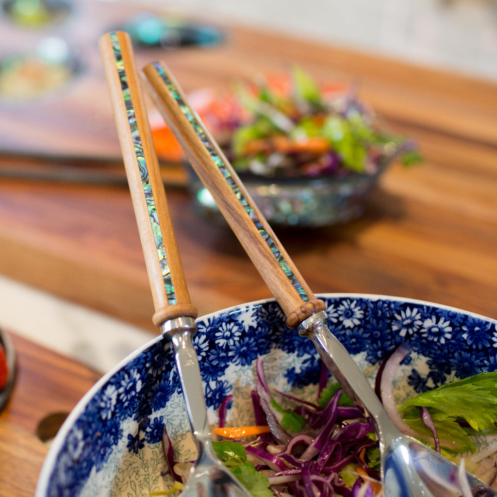 NHSSPR_2 - SALAD SERVERS - PAUA RIMU - OCEAN SHELL STUDIOS