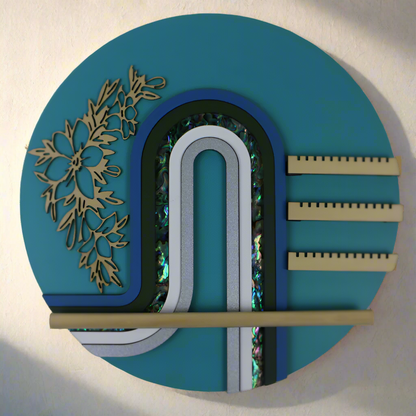 NJSRTB - Blue JEWELLERY STAND - RETRO - OCEAN SHELL STUDIOS