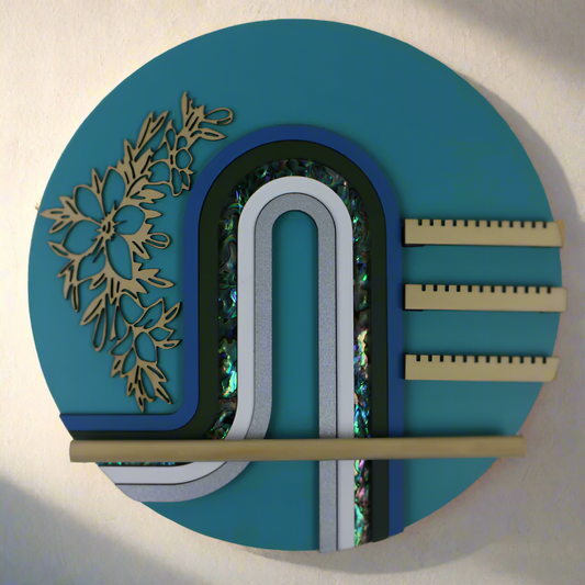 NJSRTB - Blue JEWELLERY STAND - RETRO - OCEAN SHELL STUDIOS