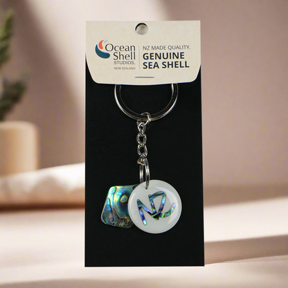 NKEYTPNZ - SHELL PEICES PAUA & NZ PAUA KEYRING - OCEAN SHELL STUDIOS