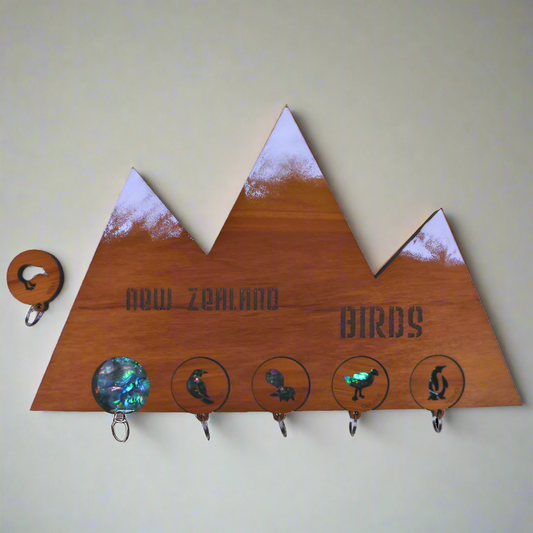 NKHM1_7e69cfe8-c525-4f57-a0eb-06664fe80ccd - Birds with words SNOWY MOUNTAIN - RIMU KEYHOLDER - OCEAN SHELL STUDIOS