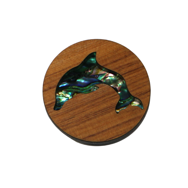 NMAG3DD - Dolphin PAUA AND RIMU 3D MAGNET - OCEAN SHELL STUDIOS