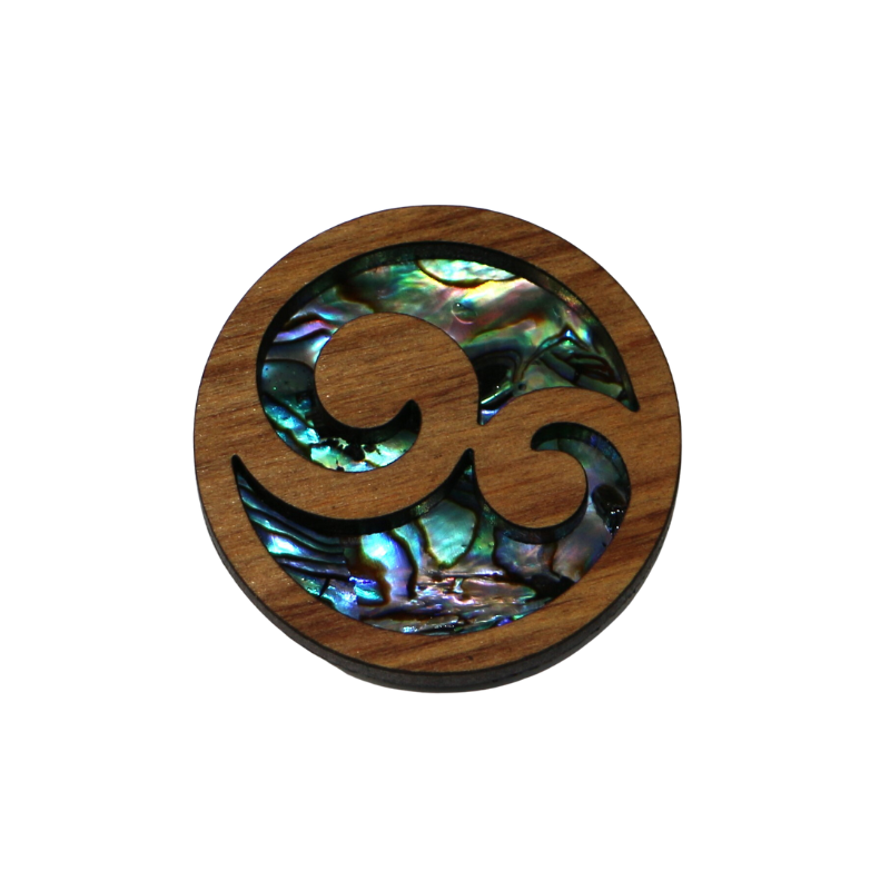 NMAG3DKO - Koru PAUA AND RIMU 3D MAGNET - OCEAN SHELL STUDIOS