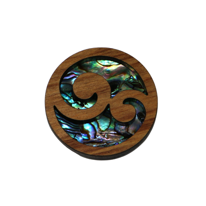 NMAG3DKO - Koru PAUA AND RIMU 3D MAGNET - OCEAN SHELL STUDIOS
