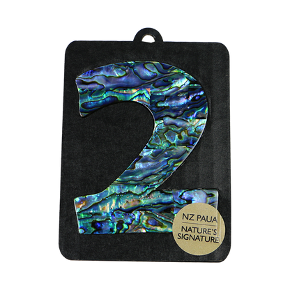 NPN2 - 2 - TWO PAUA VENEER NUMBERS - OCEAN SHELL STUDIOS