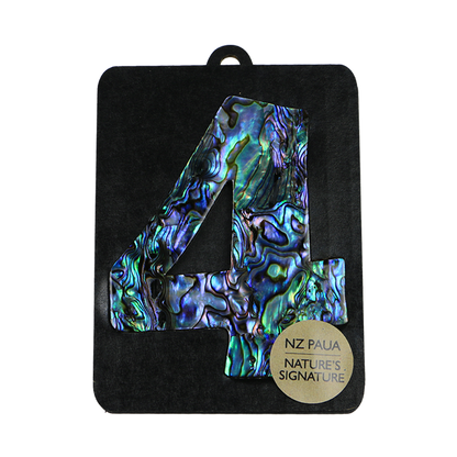 NPN4 - 4 - FOUR PAUA VENEER NUMBERS - OCEAN SHELL STUDIOS