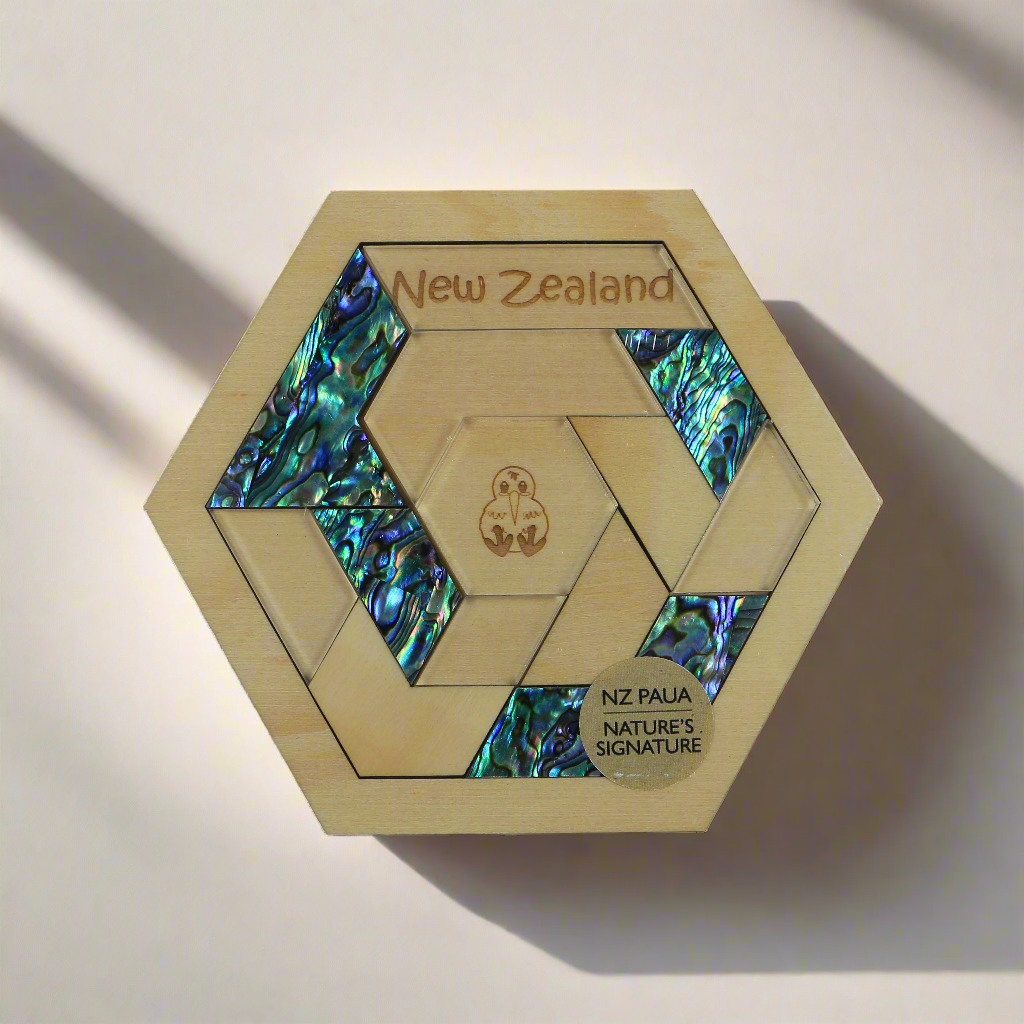 NPP3 - Hexagon Paua PUZZLES - OCEAN SHELL STUDIOS
