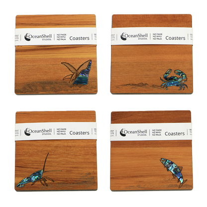 NPRCSL4B_SET - Sea Life PAUA AND RIMU COASTER - SETS - OCEAN SHELL STUDIOS