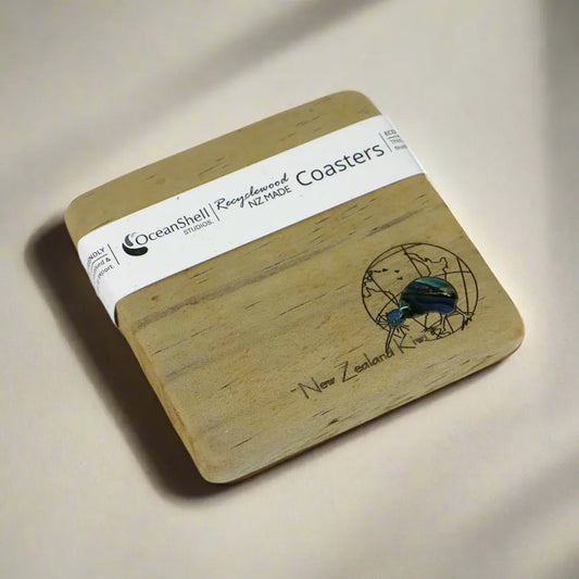 NRWCGK1 - Global Kiwi GLOBAL COASTER RECYCLEWOOD - OCEAN SHELL STUDIOS