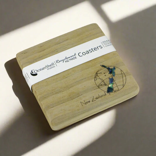 NRWCGM1 - Global Map GLOBAL COASTER RECYCLEWOOD - OCEAN SHELL STUDIOS
