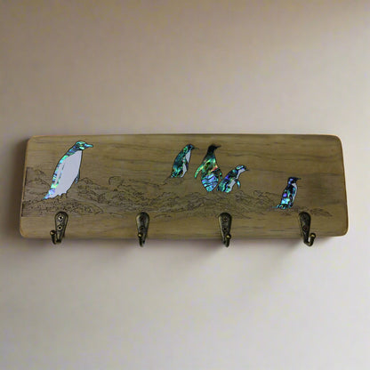 NRWKHPN - Penguin KEYHOLDER RECYCLEWOOD - OCEAN SHELL STUDIOS