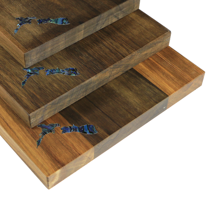 NZ_Cheeseboard_2 - RIMU CHEESE BOARD NZ MAP - WITH KNIFE - OCEAN SHELL STUDIOS