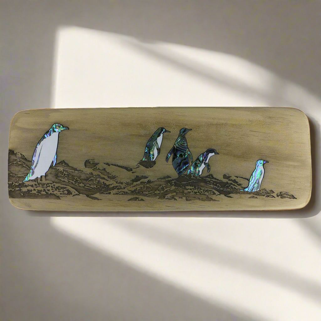 Recyclewoods_Clear_Cuts-Recovered_0005_Layer_2 - PENGUINS ON THE SHORE RECYCLEWOOD - PAUA - OCEAN SHELL STUDIOS