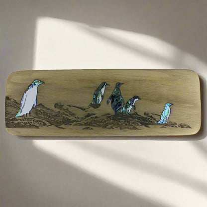 Recyclewoods_Clear_Cuts-Recovered_0005_Layer_2 - PENGUINS ON THE SHORE RECYCLEWOOD - PAUA - OCEAN SHELL STUDIOS