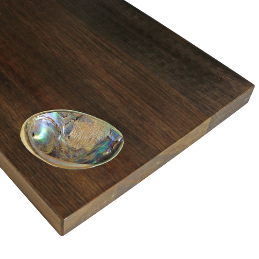 SHELL_Cheeseboard - CHEESE BOARD - RIMU - SMALL PAUA SHELL - OCEAN SHELL STUDIOS