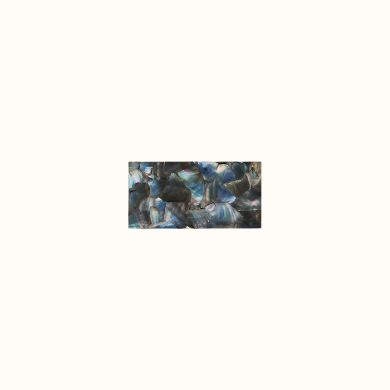 TBP150 - 150x75mm SHELL VENEER TILE BLACK MOTHER OF PEARL - OCEAN SHELL STUDIOS