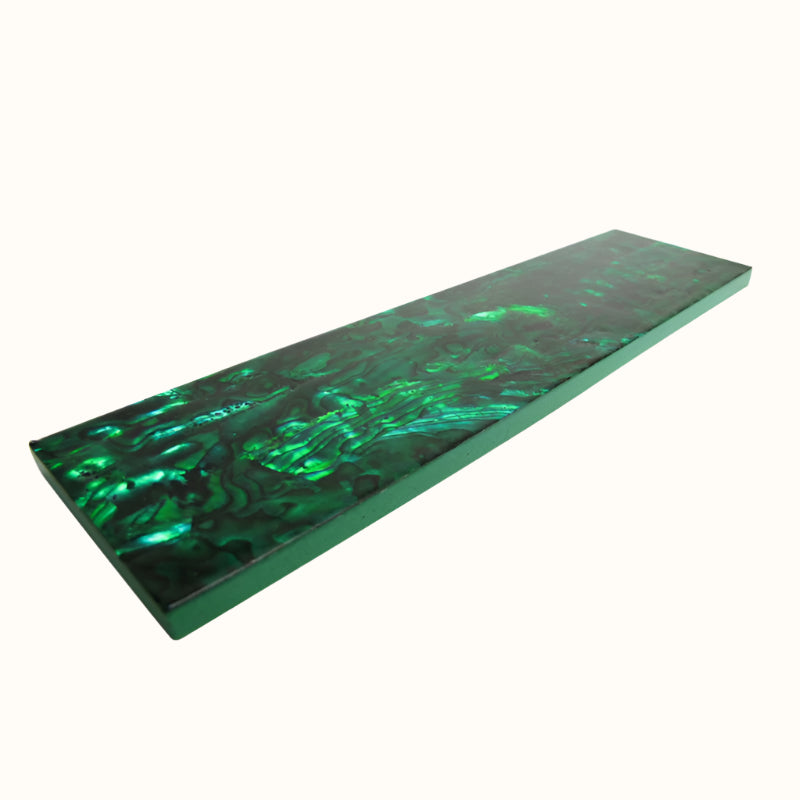 TG50 - 200x50mm SHELL VENEER TILE PAUA EMERALD GREEN - OCEAN SHELL STUDIOS
