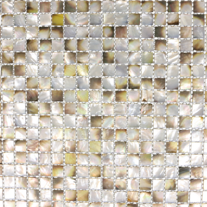 TMBPL15 - SOLID SHELL MOSAIC TILE - BMOP NATURAL SQUARE - LIGHT - OCEAN SHELL STUDIOS