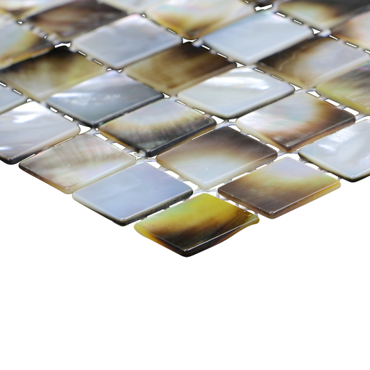 TMBPL15_3 - SOLID SHELL MOSAIC TILE - BMOP NATURAL SQUARE - LIGHT - OCEAN SHELL STUDIOS