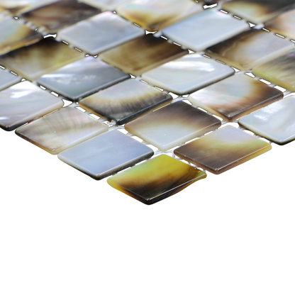 TMBPL15_3 - SOLID SHELL MOSAIC TILE - BMOP NATURAL SQUARE - LIGHT - OCEAN SHELL STUDIOS