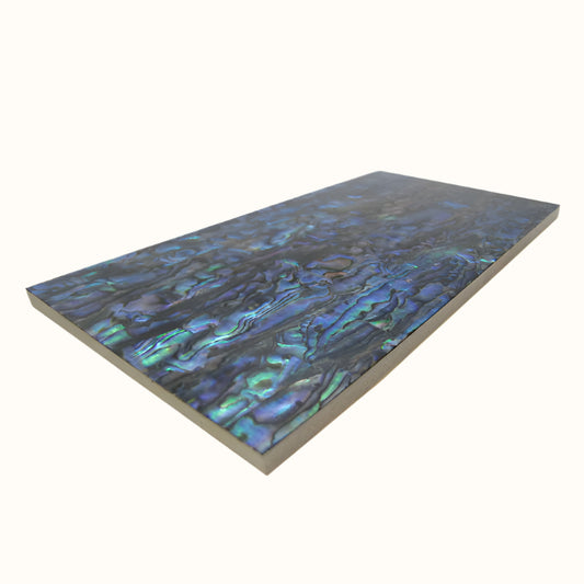 TP100 - 200x100mm SHELL VENEER TILE PAUA ALL NATURAL - OCEAN SHELL STUDIOS