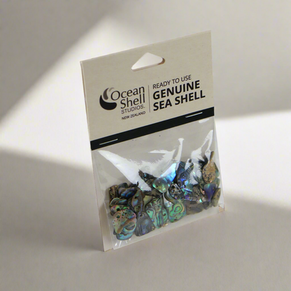 TPA - PAUA ASSORTED 15G TUMBLED SHELL PIECES - OCEAN SHELL STUDIOS