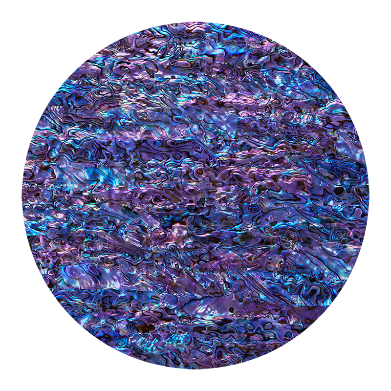 VCPRP200 - RETAIL READY SHELL VENEER COATED - PAUA ROYAL PURPLE - OCEAN SHELL STUDIOS