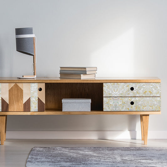 VCWGF200_2 - SHELL VENEER COATED - WMOP NATURAL GOLD FLECK - OCEAN SHELL STUDIOS