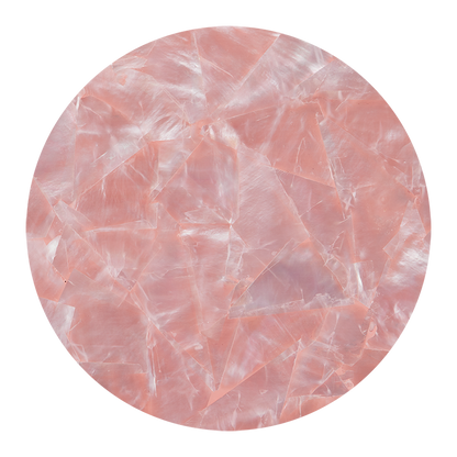 VCWPQ200 - RETAIL READY - SHELL VENEER COATED - WMOP PINK QUARTZ - OCEAN SHELL STUDIOS