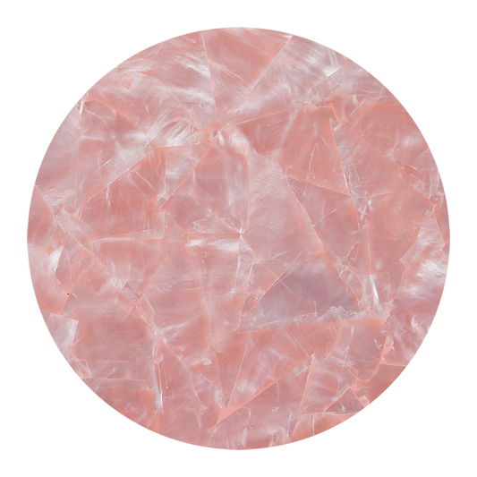VCWPQ200 - RETAIL READY - SHELL VENEER COATED - WMOP PINK QUARTZ - OCEAN SHELL STUDIOS