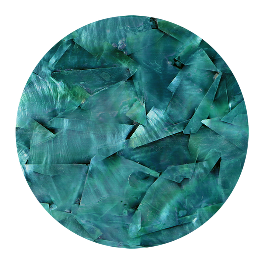 VCWTG200 - RETAIL READY - SHELL VENEER COATED - WMOP TURQUOISE GREEN - OCEAN SHELL STUDIOS