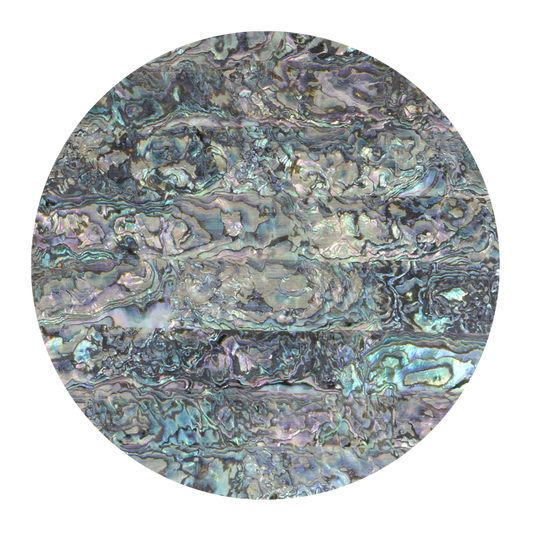 VUMGH240 - SHELL VENEER UNCOATED - MEXICAN ABALONE GREEN HEART - OCEAN SHELL STUDIOS