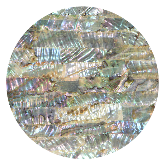VUMRL240 - SHELL VENEER UNCOATED - MEXICAN ABALONE GREEN RIPPLE LIGHT - OCEAN SHELL STUDIOS