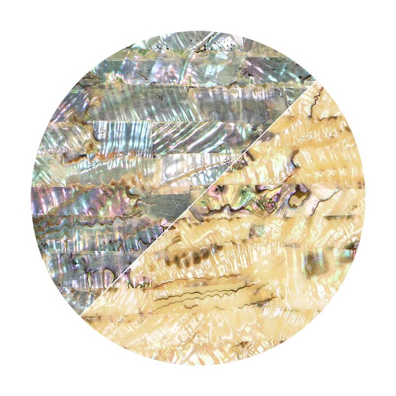 VUMRL240_2 - SHELL VENEER UNCOATED - MEXICAN ABALONE GREEN RIPPLE LIGHT - OCEAN SHELL STUDIOS