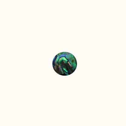ZSPCM - 10mm (12pcs) GLOSS PAUA VENEER SHAPE - DOT - OCEAN SHELL STUDIOS